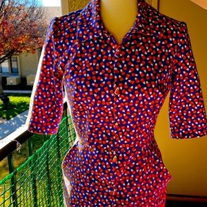 Candy corn dress! Above the knee length with pockets, candycorn buttons, collar